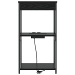 vidaXL Cabinet de noptiere cu stație de încărcare cu raft Stejar negru