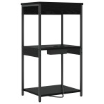 vidaXL Cabinet de noptiere cu stație de încărcare cu raft Stejar negru