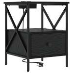 vidaXL Dulap de noapte Stejar negru 41.5 x 40.5 x 55 cm Lemn compozit