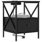 vidaXL Dulap de noapte Stejar negru 41.5 x 40.5 x 55 cm Lemn compozit
