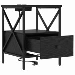 vidaXL Dulap de noapte Stejar negru 41.5 x 40.5 x 55 cm Lemn compozit