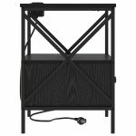 vidaXL Dulap de noapte Stejar negru 41.5 x 40.5 x 55 cm Lemn compozit
