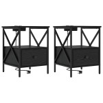 vidaXL Dulap de noapte 2 pcs Stejar negru 41.5 x 40.5 x 55 cm vidaXL Dulap de noapte 2 pcs Stejar negru 41.5 x 40.5 x 55 cm