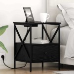 vidaXL Dulap de noapte 2 pcs Stejar negru 41.5 x 40.5 x 55 cm vidaXL Dulap de noapte 2 pcs Stejar negru 41.5 x 40.5 x 55 cm