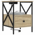 vidaXL Dulap de noapte Stejar sonoma 41.5 x 40.5 x 55 cm Lemn compozit vidaXL Dulap de noapte Stejar sonoma 41.5 x 40.5 x 55 cm Lemn compozit