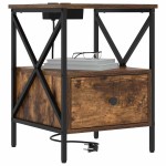 vidaXL Dulap de noapte Stejar afumat 41.5 x 40.5 x 55 cm Lemn compozit