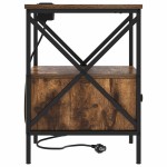 vidaXL Dulap de noapte Stejar afumat 41.5 x 40.5 x 55 cm Lemn compozit