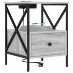 vidaXL Dulap de noapte cu sertar 2 pcs sonoma gri 41.5 x 40.5 x 55 cm vidaXL Dulap de noapte cu sertar 2 pcs sonoma gri 41.5 x 40.5 x 55 cm