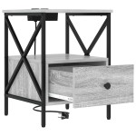 vidaXL Dulap de noapte cu sertar 2 pcs sonoma gri 41.5 x 40.5 x 55 cm vidaXL Dulap de noapte cu sertar 2 pcs sonoma gri 41.5 x 40.5 x 55 cm