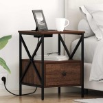 vidaXL Dulap de noapte Stejar brun 41.5 x 40.5 x 55 cm Lemn compozit vidaXL Dulap de noapte Stejar brun 41.5 x 40.5 x 55 cm Lemn compozit