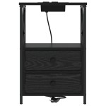 vidaXL Cabinet de noptiere cu stație de încărcare 2 pcs Stejar negru