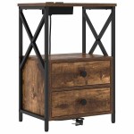 vidaXL Dulap de noapte Stejar fumuriu 40 x 31 x 60 cm Lemn compozit