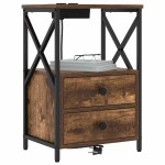 vidaXL Dulap de noapte Stejar fumuriu 40 x 31 x 60 cm Lemn compozit