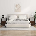 vidaXL Dulap de noapte cu sertar 2 pcs Stejar închis 40 x 31 x 60 cm