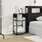 vidaXL Dulap de noapte Stejar negru 40 x 27 x 76 cm Lemn compozit vidaXL Dulap de noapte Stejar negru 40 x 27 x 76 cm Lemn compozit