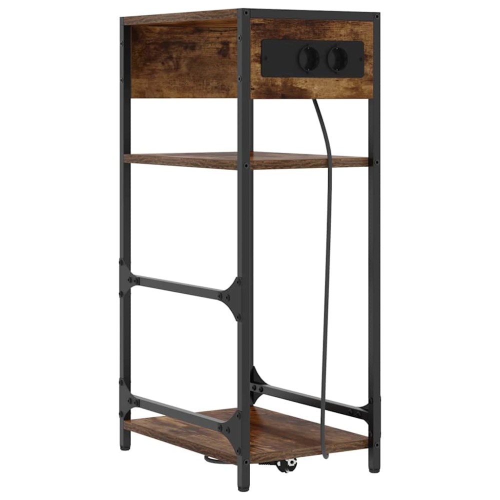 vidaXL Dulap de noapte Stejar afumat 40 x 27 x 76 cm Lemn compozit