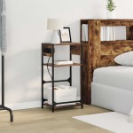 vidaXL Dulap de noapte Stejar afumat 40 x 27 x 76 cm Lemn compozit vidaXL Dulap de noapte Stejar afumat 40 x 27 x 76 cm Lemn compozit