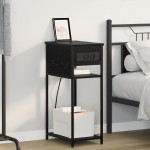 vidaXL Dulap de noapte Stejar negru 28.1 x 40.9 x 75 cm Lemn compozit vidaXL Dulap de noapte Stejar negru 28.1 x 40.9 x 75 cm Lemn compozit