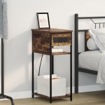 vidaXL Dulap de noapte Stejar afumat 28.1 x 40.9 x 75 cm Lemn compozit vidaXL Dulap de noapte Stejar afumat 28.1 x 40.9 x 75 cm Lemn compozit