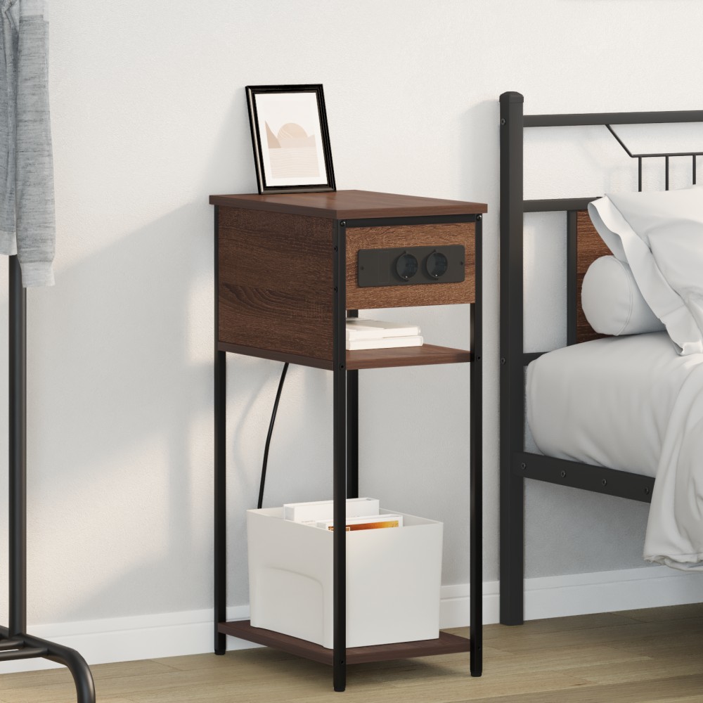 vidaXL Dulap de noapte Stejar brun 41 x 28 x 76 cm Lemn compozit