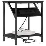 vidaXL Dulap de noapte Stejar negru 38 x 30 x 48 cm Lemn compozit