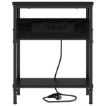 vidaXL Dulap de noapte Stejar negru 38 x 30 x 48 cm Lemn compozit