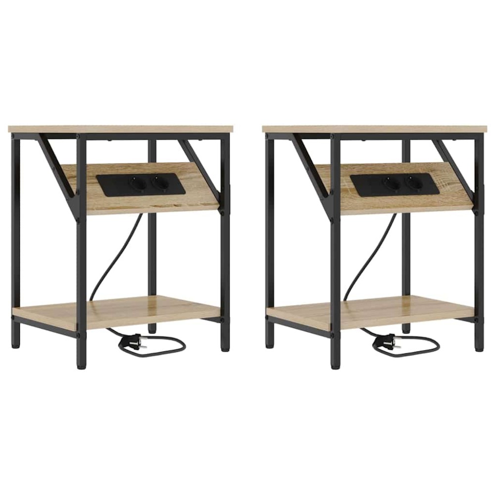 vidaXL Noptiere 2 pcs Stejar sonoma 38 x 30 x 48 cm Lemn compozit