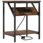 vidaXL Dulap de noapte Stejar afumat 38 x 30 x 48 cm Lemn compozit vidaXL Dulap de noapte Stejar afumat 38 x 30 x 48 cm Lemn compozit
