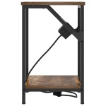 vidaXL Dulap de noapte Stejar afumat 38 x 30 x 48 cm Lemn compozit vidaXL Dulap de noapte Stejar afumat 38 x 30 x 48 cm Lemn compozit