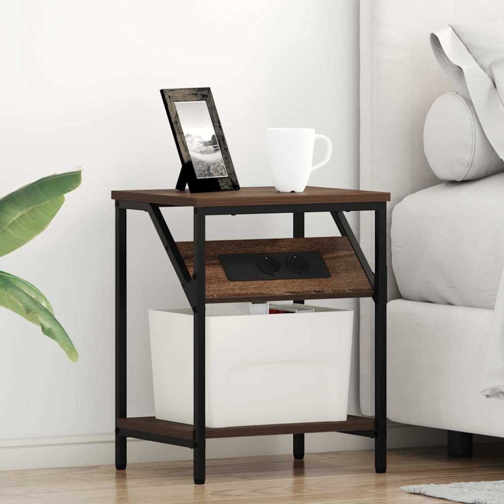 vidaXL Dulap de noapte Stejar brun 38 x 30 x 48 cm Lemn compozit