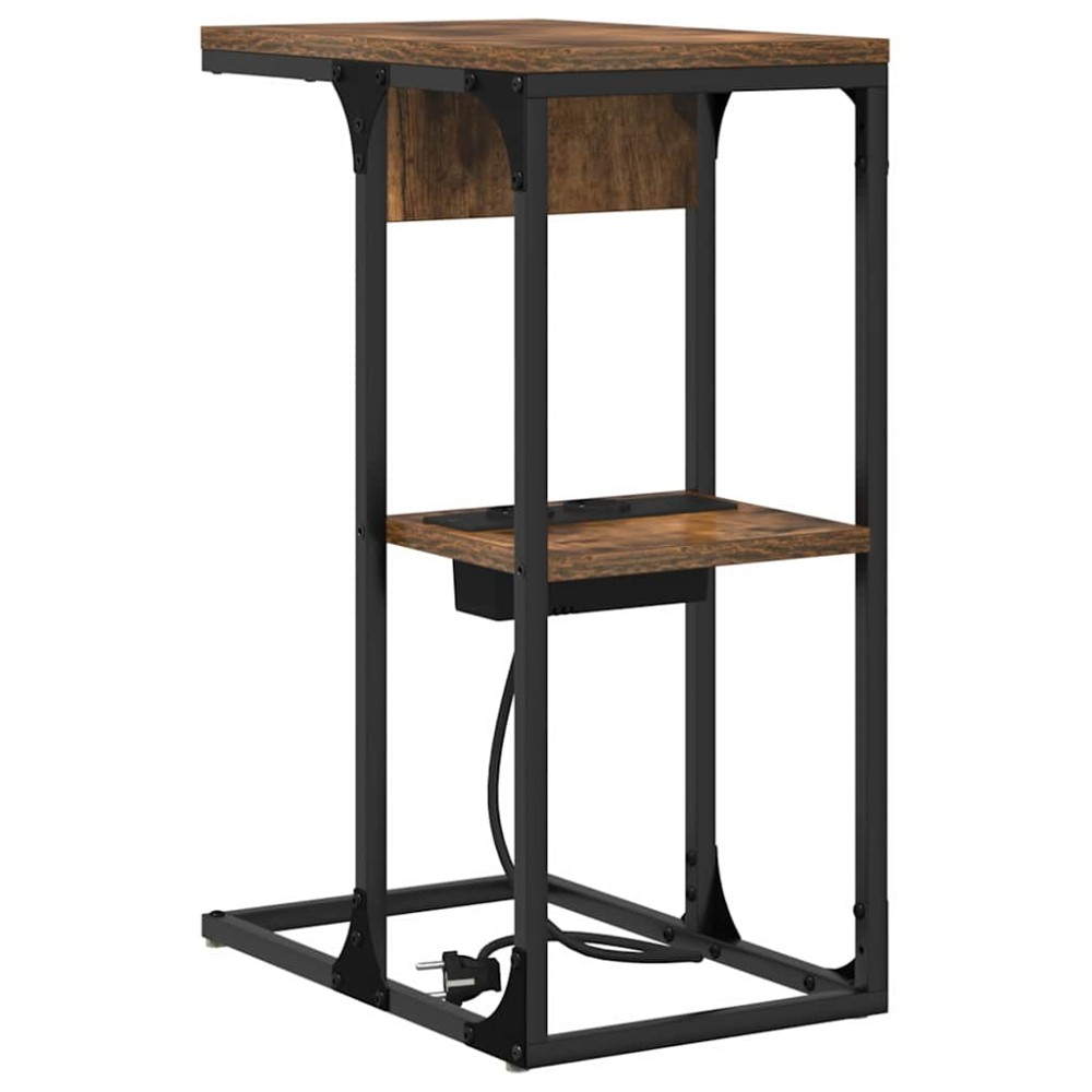 vidaXL Noptieră Stejar fumuriu 41.5 x 26 x 60.5 cm Lemn compozit
