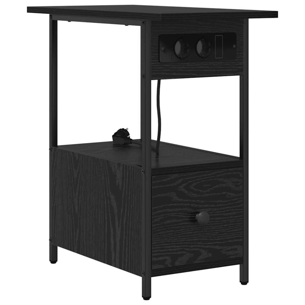 vidaXL Dulap de noapte Stejar negru 60 x 30 x 61 cm Lemn compozit