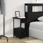 vidaXL Dulap de noapte Stejar negru 60 x 30 x 61 cm Lemn compozit vidaXL Dulap de noapte Stejar negru 60 x 30 x 61 cm Lemn compozit