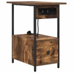 vidaXL Dulap de noapte Stejar afumat 60 x 30 x 61 cm Lemn compozit vidaXL Dulap de noapte Stejar afumat 60 x 30 x 61 cm Lemn compozit