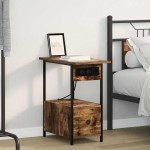 vidaXL Dulap de noapte Stejar afumat 60 x 30 x 61 cm Lemn compozit vidaXL Dulap de noapte Stejar afumat 60 x 30 x 61 cm Lemn compozit