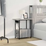 vidaXL Dulap de noapte sonoma gri 60 x 30 x 61 cm Lemn compozit vidaXL Dulap de noapte sonoma gri 60 x 30 x 61 cm Lemn compozit