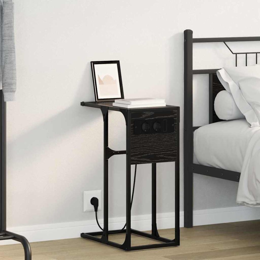 vidaXL Noptieră Stejar negru 41.5 x 26 x 60.5 cm Lemn compozit