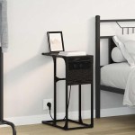 vidaXL Noptieră Stejar negru 41.5 x 26 x 60.5 cm Lemn compozit