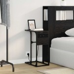 vidaXL Noptieră Stejar negru 41.5 x 26 x 60.5 cm Lemn compozit