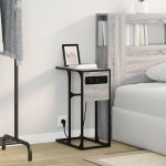 vidaXL Noptieră sonoma gri 41.5 x 26 x 60.5 cm Lemn compozit