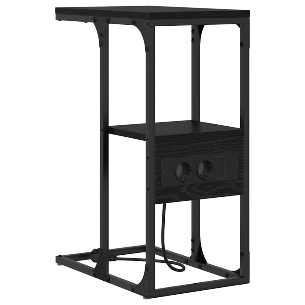 vidaXL Dulap de noapte Stejar negru 41.5 x 26 x 60.5 cm Lemn compozit