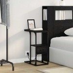 vidaXL Noptieră Stejar negru 41.5 x 26 x 60.5 cm Lemn compozit vidaXL Noptieră Stejar negru 41.5 x 26 x 60.5 cm Lemn compozit