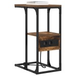 vidaXL Dulap de noapte Stejar afumat 41.5 x 26 x 60.5 cm Lemn compozit