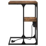 vidaXL Dulap de noapte Stejar afumat 41.5 x 26 x 60.5 cm Lemn compozit