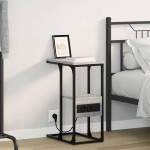 vidaXL Dulap de noapte sonoma gri 41.5 x 26 x 60.5 cm Lemn compozit