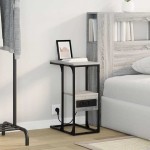 vidaXL Dulap de noapte sonoma gri 41.5 x 26 x 60.5 cm Lemn compozit