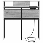 vidaXL Tăblie de depozitare cu raft sonoma gri 75 cm Lemn compozit