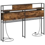 vidaXL Tăblie de depozitare Stejar afumat 120 cm Lemn compozit vidaXL Tăblie de depozitare Stejar afumat 120 cm Lemn compozit
