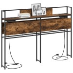 vidaXL Tăblie de depozitare Stejar afumat 120 cm Lemn compozit vidaXL Tăblie de depozitare Stejar afumat 120 cm Lemn compozit