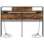 vidaXL Tăblie de depozitare Stejar afumat 120 cm Lemn compozit vidaXL Tăblie de depozitare Stejar afumat 120 cm Lemn compozit